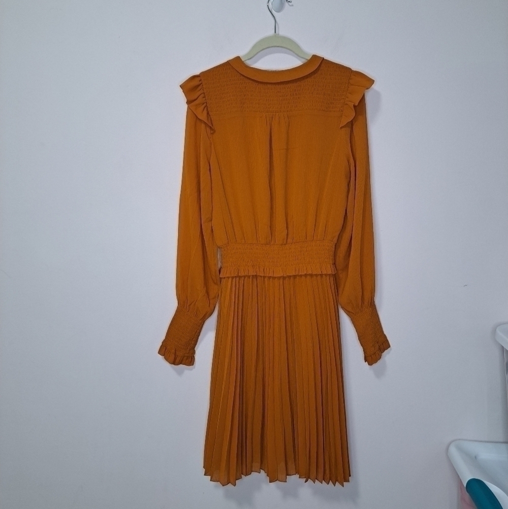 Rag & bone long sleeve smocked mini dress pumpkin medium NWT - Picture 6 of 9